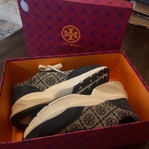 Tory Burch Black and Cream Sneakers